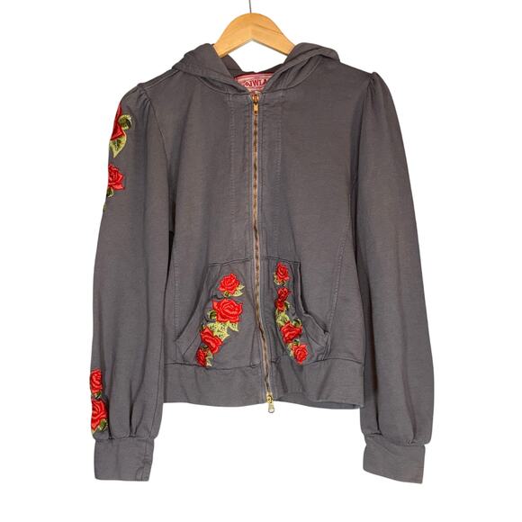 Johnny Was Full Zip Hoodie Hooded Sweatshirt Women Large Embroidered Boho - Picture 1 of 8